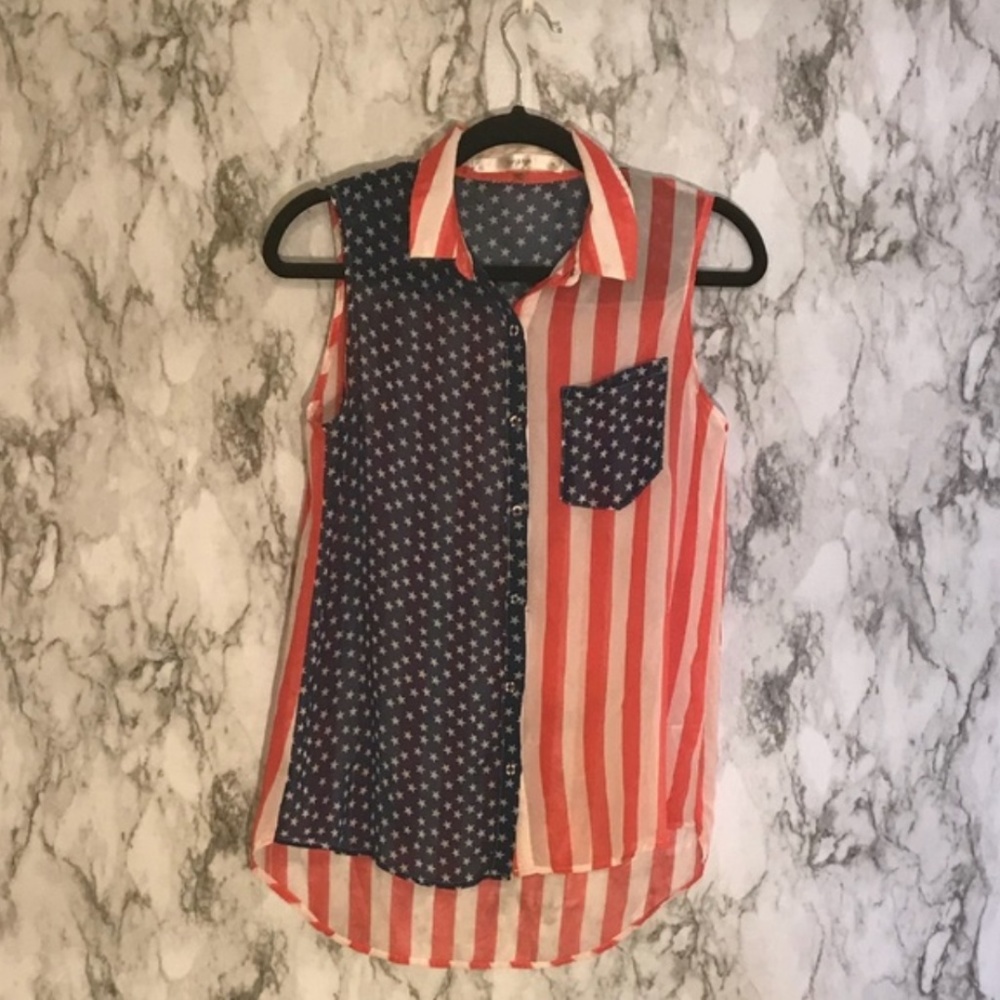 🛍BOGO American Flag Sleeveless Tank